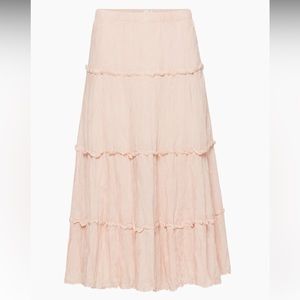 nwt aritzia damasque maxi skirt in coral blush size s